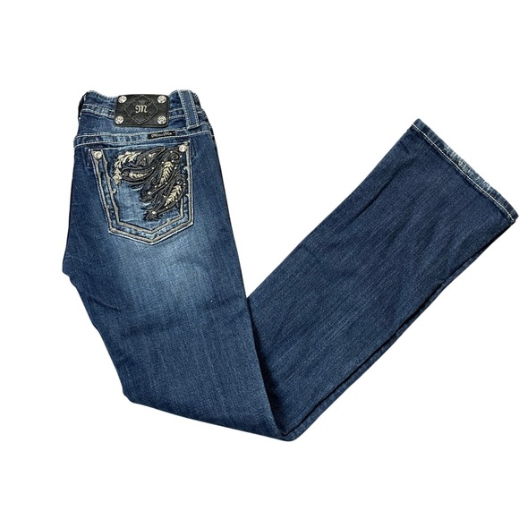 Miss Me Denim - Miss Me 28 Jeans Boot Cut Cotton Blend Embellished Pockets
